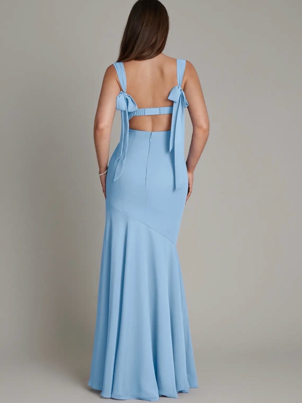 Azazie Black Tie-Shoulder Mermaid Evening Gown - Picture 2 of 3